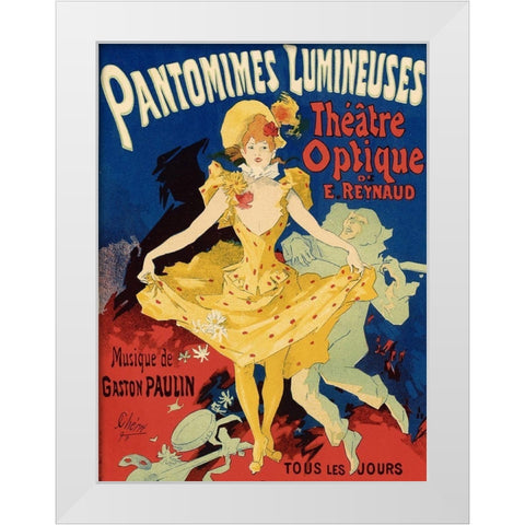 Pantomimes Lumineuses White Modern Wood Framed Art Print by Cheret, Jules
