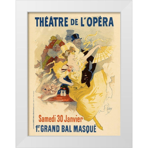 Theatre de LOpera 30th Janvier White Modern Wood Framed Art Print by Cheret, Jules