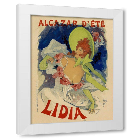 Alcazar Dete Lidia White Modern Wood Framed Art Print by Cheret, Jules