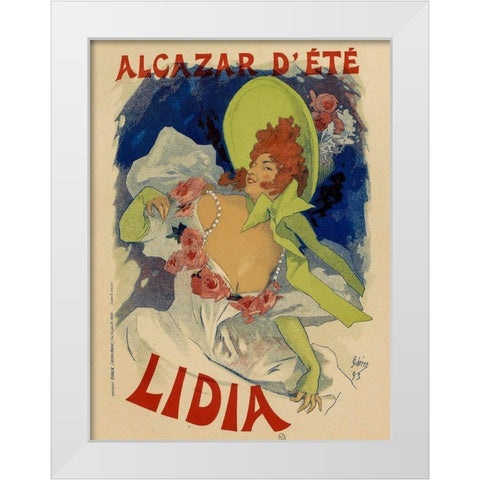 Alcazar Dete Lidia White Modern Wood Framed Art Print by Cheret, Jules