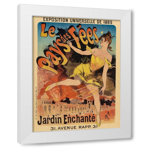 Le Pays de Fees White Modern Wood Framed Art Print by Cheret, Jules