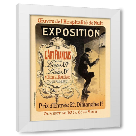 Hospitalite de Nuit White Modern Wood Framed Art Print by Cheret, Jules
