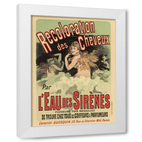 Recoloration de Cheveux White Modern Wood Framed Art Print by Cheret, Jules