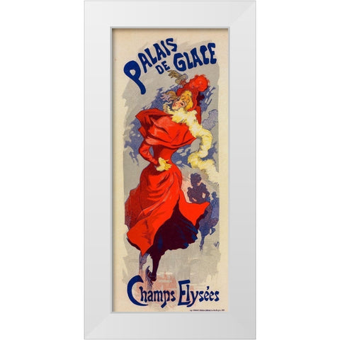 Palais de Glace White Modern Wood Framed Art Print by Cheret, Jules