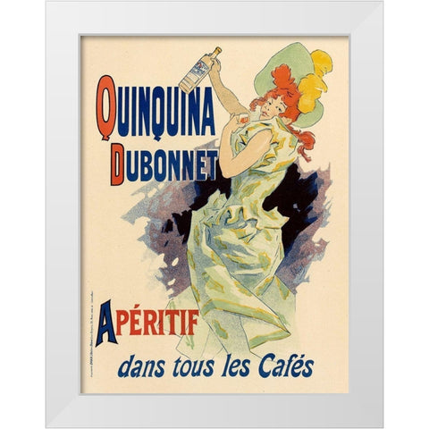 Quinquina Dubonnet White Modern Wood Framed Art Print by Cheret, Jules