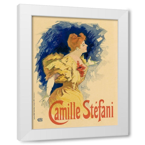 Camille Stefani White Modern Wood Framed Art Print by Cheret, Jules