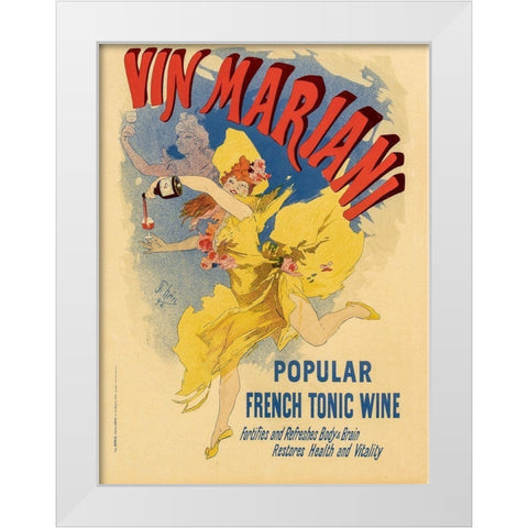 Vin Mariani White Modern Wood Framed Art Print by Cheret, Jules