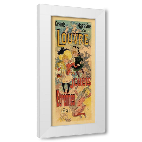 Grands Magasins de Louvre White Modern Wood Framed Art Print by Cheret, Jules