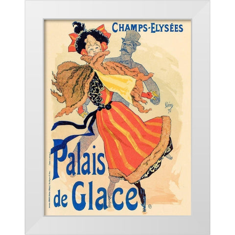 Palais de Glace 1895 White Modern Wood Framed Art Print by Cheret, Jules