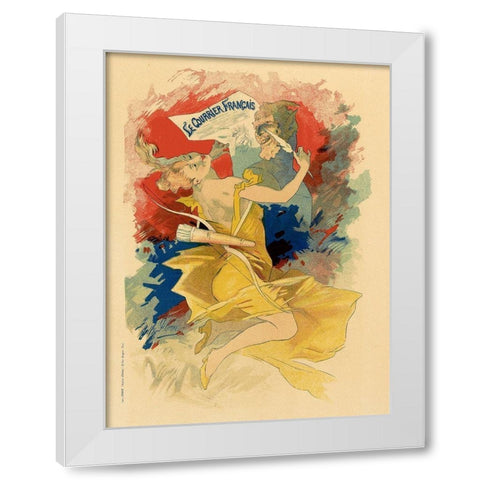 Le Courrier Francais White Modern Wood Framed Art Print by Cheret, Jules