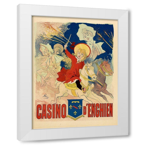 Casino dEnghien White Modern Wood Framed Art Print by Cheret, Jules