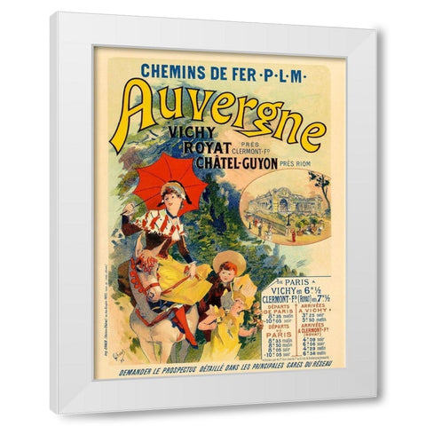 Auvergne White Modern Wood Framed Art Print by Cheret, Jules