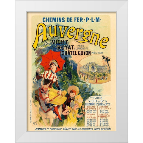 Auvergne White Modern Wood Framed Art Print by Cheret, Jules