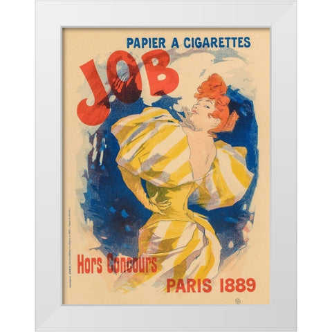 Job Cigarettes 1889 White Modern Wood Framed Art Print by Cheret, Jules