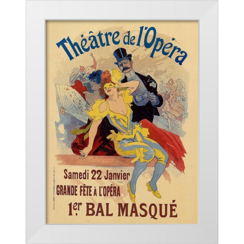 Theatre de LOpera 22nd Janvier White Modern Wood Framed Art Print by Cheret, Jules