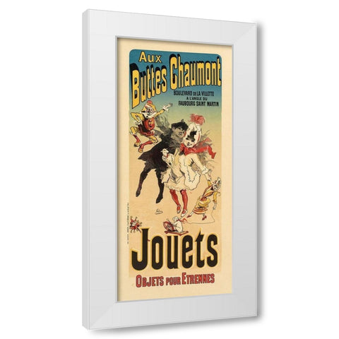 Aux Buttes Chaumont Plate 141 White Modern Wood Framed Art Print by Cheret, Jules