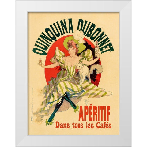Quinquina Dubonnet Plate 109 White Modern Wood Framed Art Print by Cheret, Jules