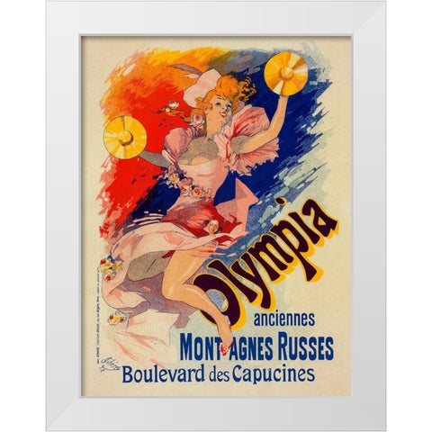 Olympia Plate 133 White Modern Wood Framed Art Print by Cheret, Jules