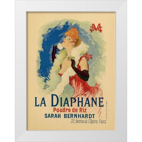 La Diaphane White Modern Wood Framed Art Print by Cheret, Jules