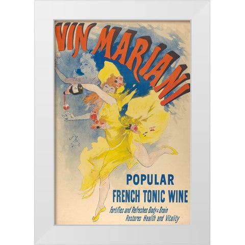 Vin Mariani-1894 White Modern Wood Framed Art Print by Cheret, Jules