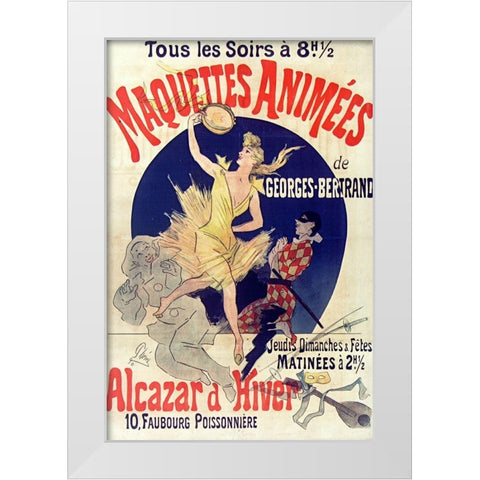 Alcazar dhiver 1890 White Modern Wood Framed Art Print by Cheret, Jules