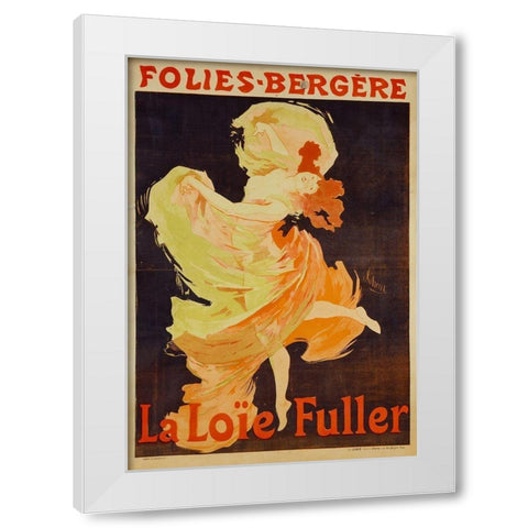 Loie Fuller White Modern Wood Framed Art Print by Cheret, Jules