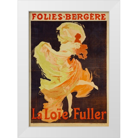 Loie Fuller White Modern Wood Framed Art Print by Cheret, Jules