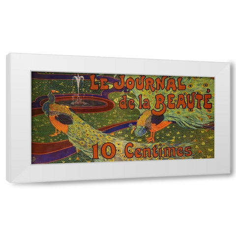 Le Journal de la Beaute White Modern Wood Framed Art Print by Cheret, Jules