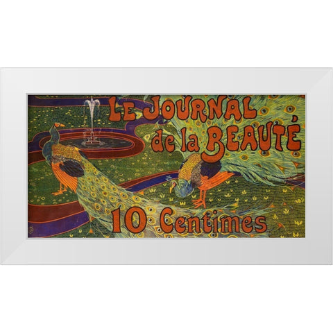 Le Journal de la Beaute White Modern Wood Framed Art Print by Cheret, Jules