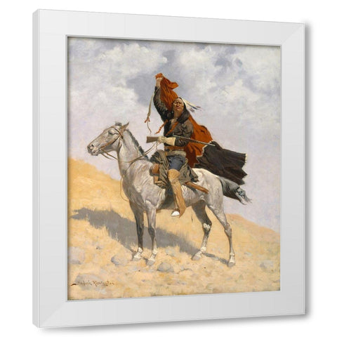 The Blanket Signal White Modern Wood Framed Art Print by Remington, Frederic