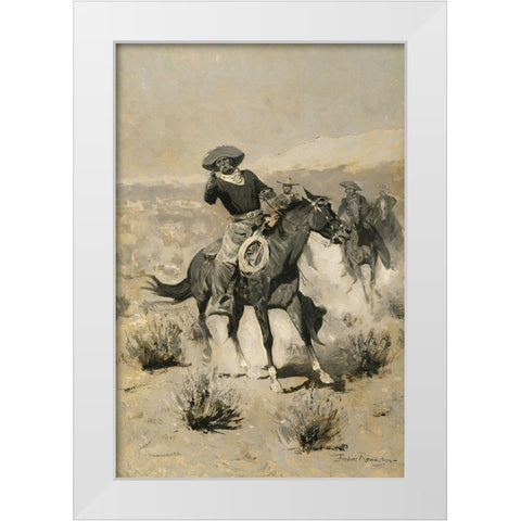 Days on the Range White Modern Wood Framed Art Print by Remington, Frederic