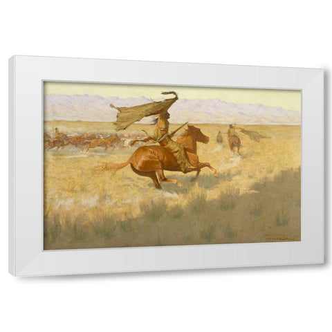 Change of Ownership White Modern Wood Framed Art Print by Remington, Frederic
