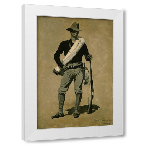U. S. Soldier-Spanish-American War White Modern Wood Framed Art Print by Remington, Frederic