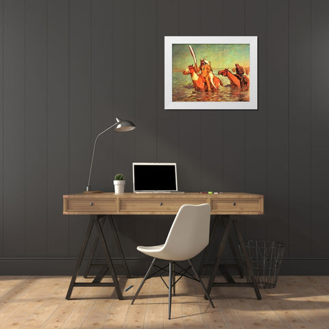 The End - Captured Bluecoat White Modern Wood Framed Art Print by Shreyvogel, Charles