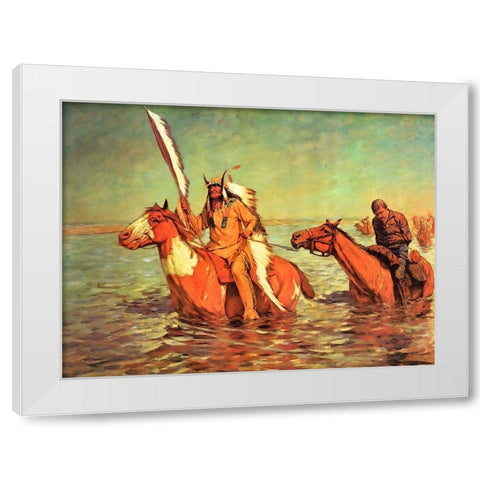 The End - Captured Bluecoat White Modern Wood Framed Art Print by Shreyvogel, Charles