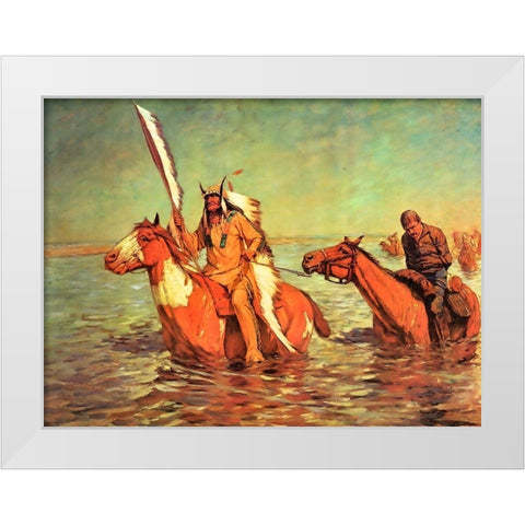 The End - Captured Bluecoat White Modern Wood Framed Art Print by Shreyvogel, Charles