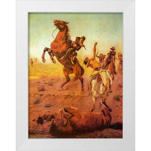 Fight For Water White Modern Wood Framed Art Print by Shreyvogel, Charles