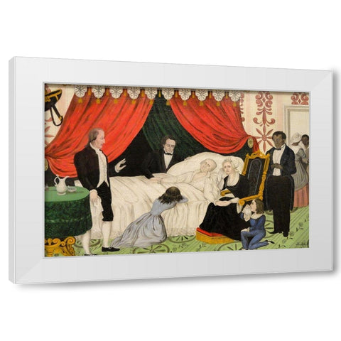 George Washington on His Deathbed White Modern Wood Framed Art Print by Meister, John