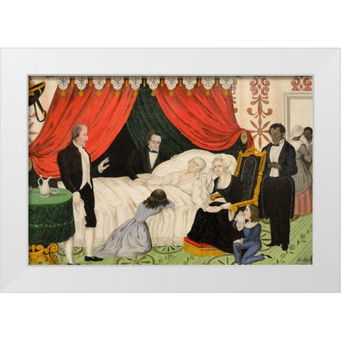 George Washington on His Deathbed White Modern Wood Framed Art Print by Meister, John
