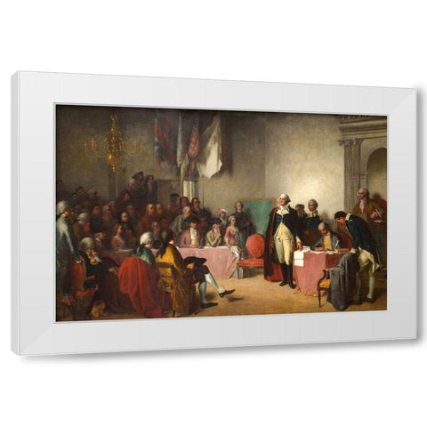 Washington Resigning His Commission 1859 White Modern Wood Framed Art Print by White, Edwin