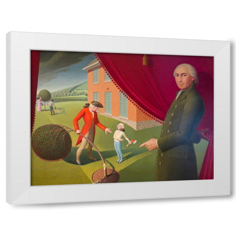 Parson Weemsâ€™ Fable White Modern Wood Framed Art Print by Wood, Grant