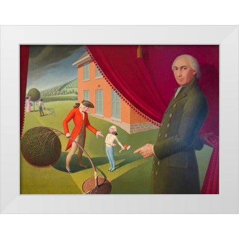 Parson Weemsâ€™ Fable White Modern Wood Framed Art Print by Wood, Grant