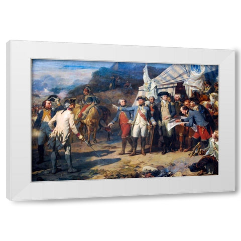 Siege of Yorktown White Modern Wood Framed Art Print by Couder, Auguste