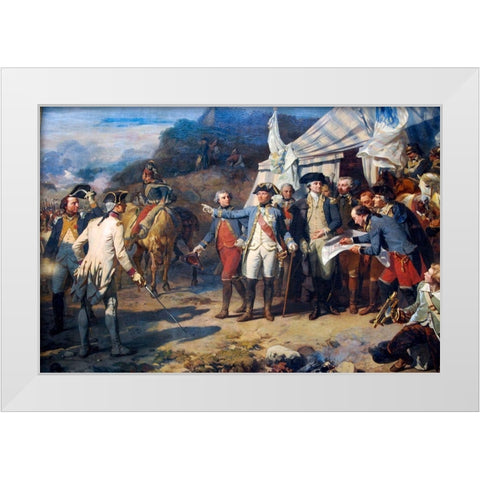 Siege of Yorktown White Modern Wood Framed Art Print by Couder, Auguste