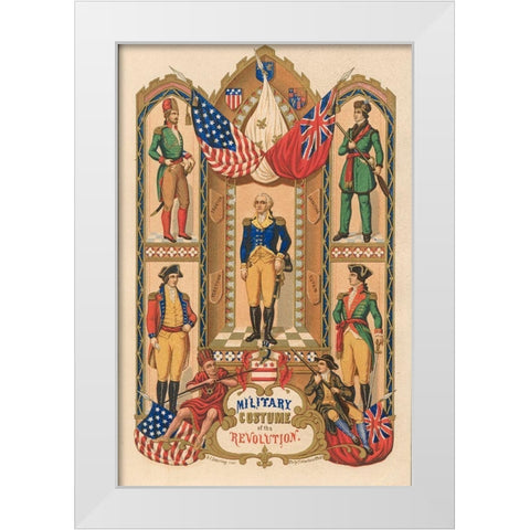Military costume of the Revolution White Modern Wood Framed Art Print by Emmet Collection