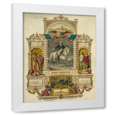 George Washington White Modern Wood Framed Art Print by Library of Congress