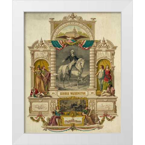 George Washington White Modern Wood Framed Art Print by Library of Congress