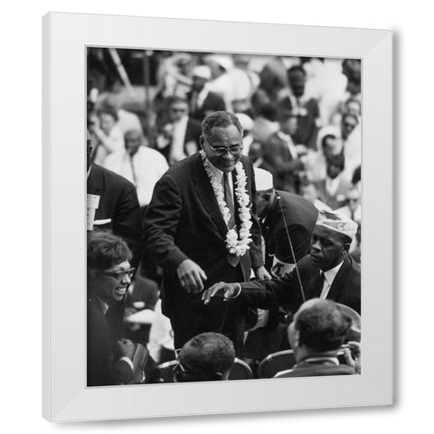 Civil RightsÂ MarchÂ onÂ Washington-D.C. Dr. Ralph Bunche White Modern Wood Framed Art Print by U.S. Archives