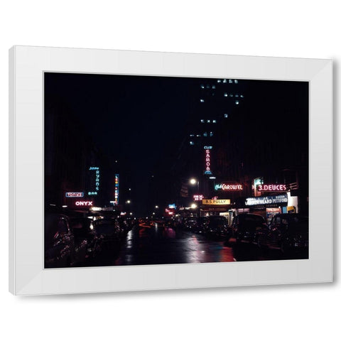 52nd Street-New York 1948 White Modern Wood Framed Art Print by Gottlieb, William