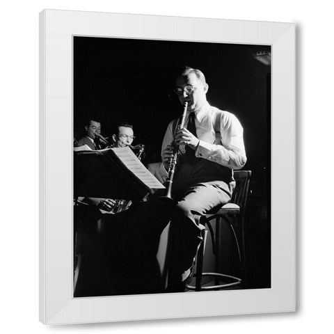 Portrait of Benny Goodman-New York 1947 White Modern Wood Framed Art Print by Gottlieb, William